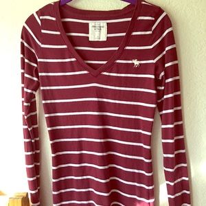 Maroon Abercrombie long sleeve shirt size small